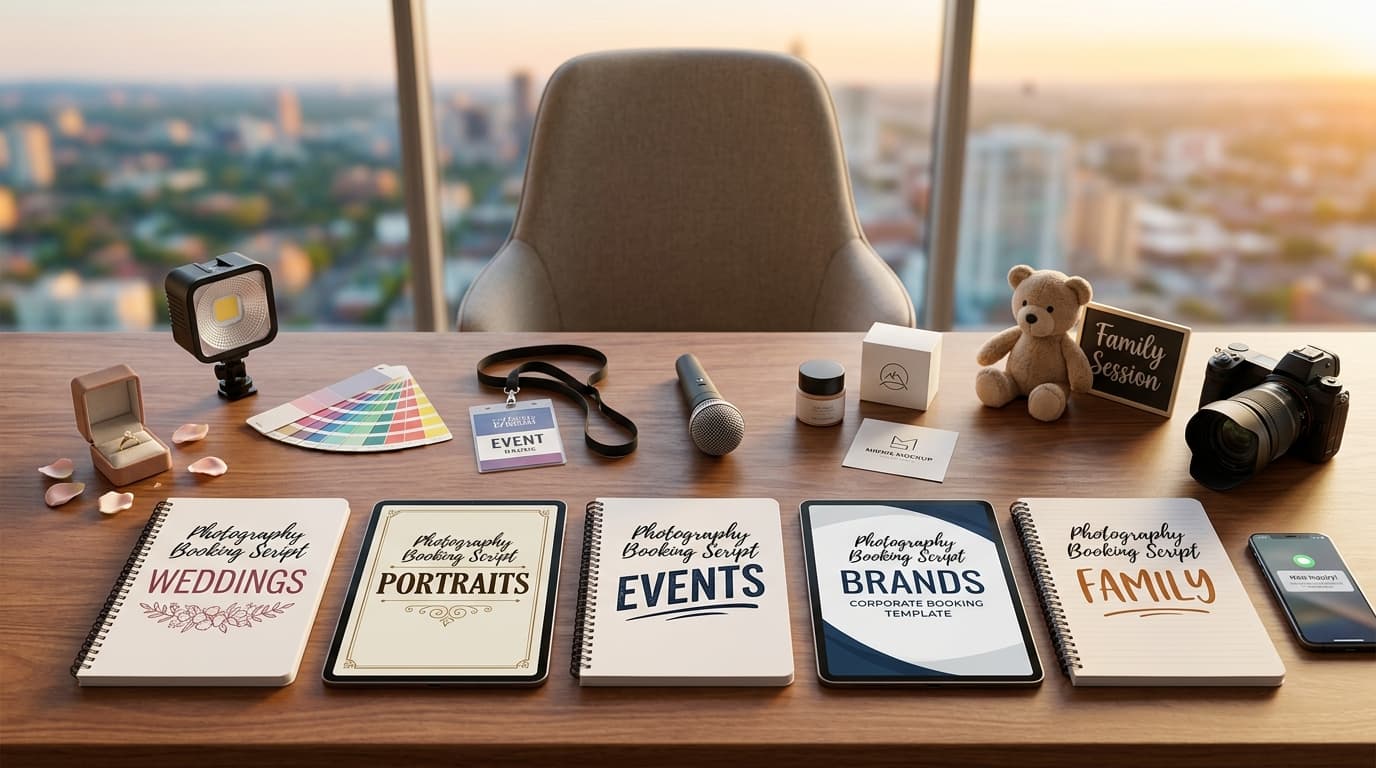 Photography booking scripts and templates for different photography niches
