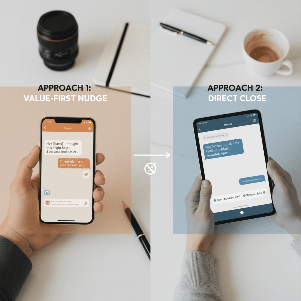 Comparison of two follow-up approaches to re-engage ghosted photography leads