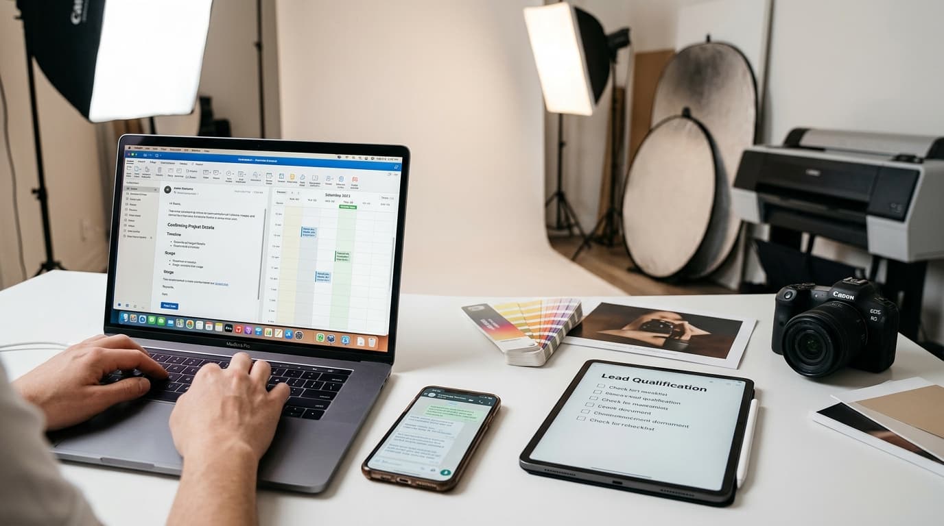Brand photographer improving booking rates with faster inquiry handling