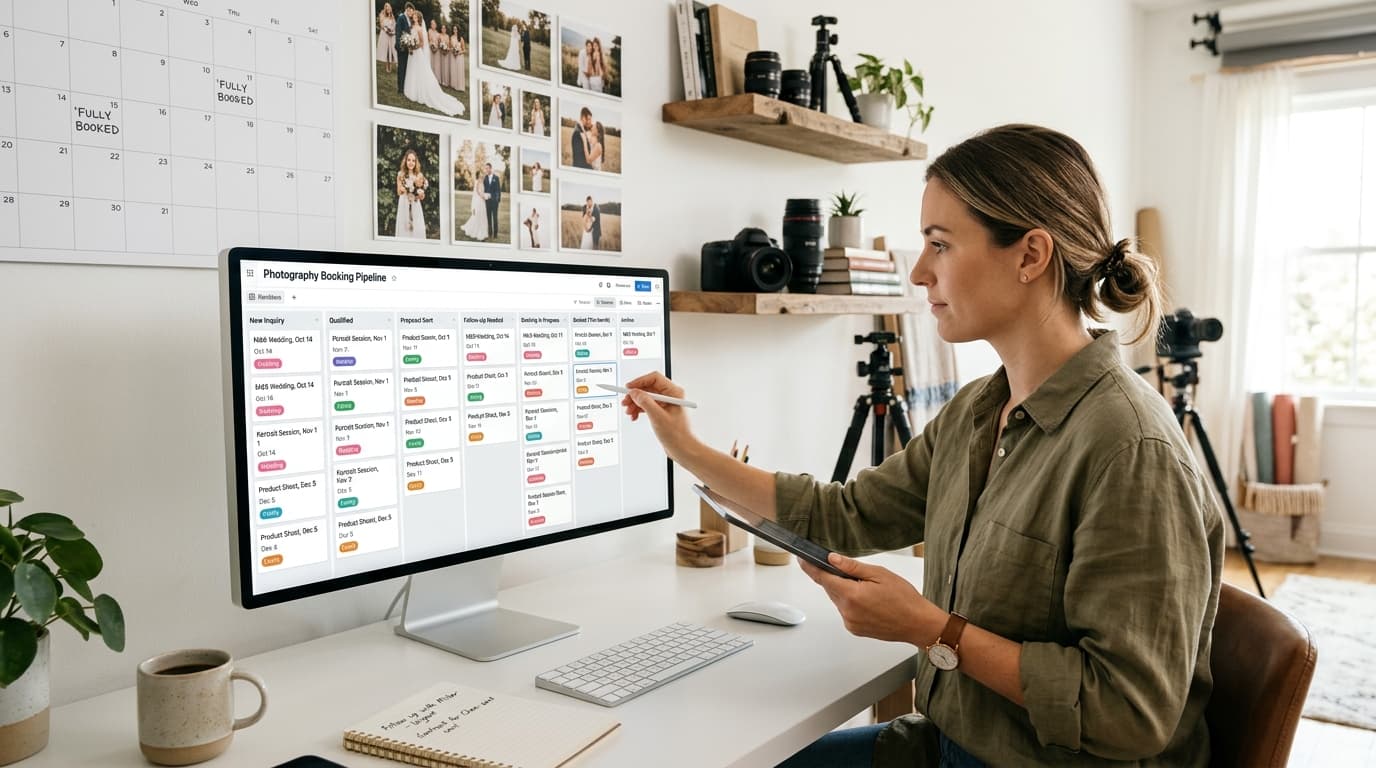 Kanban booking workflow for fully booked photographers