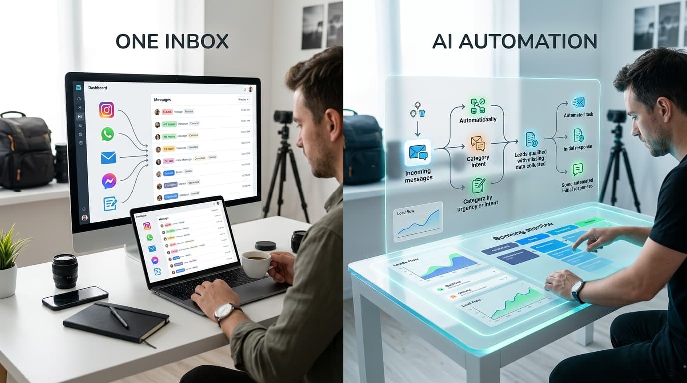 Comparison of one inbox tools and automation for photography lead management
