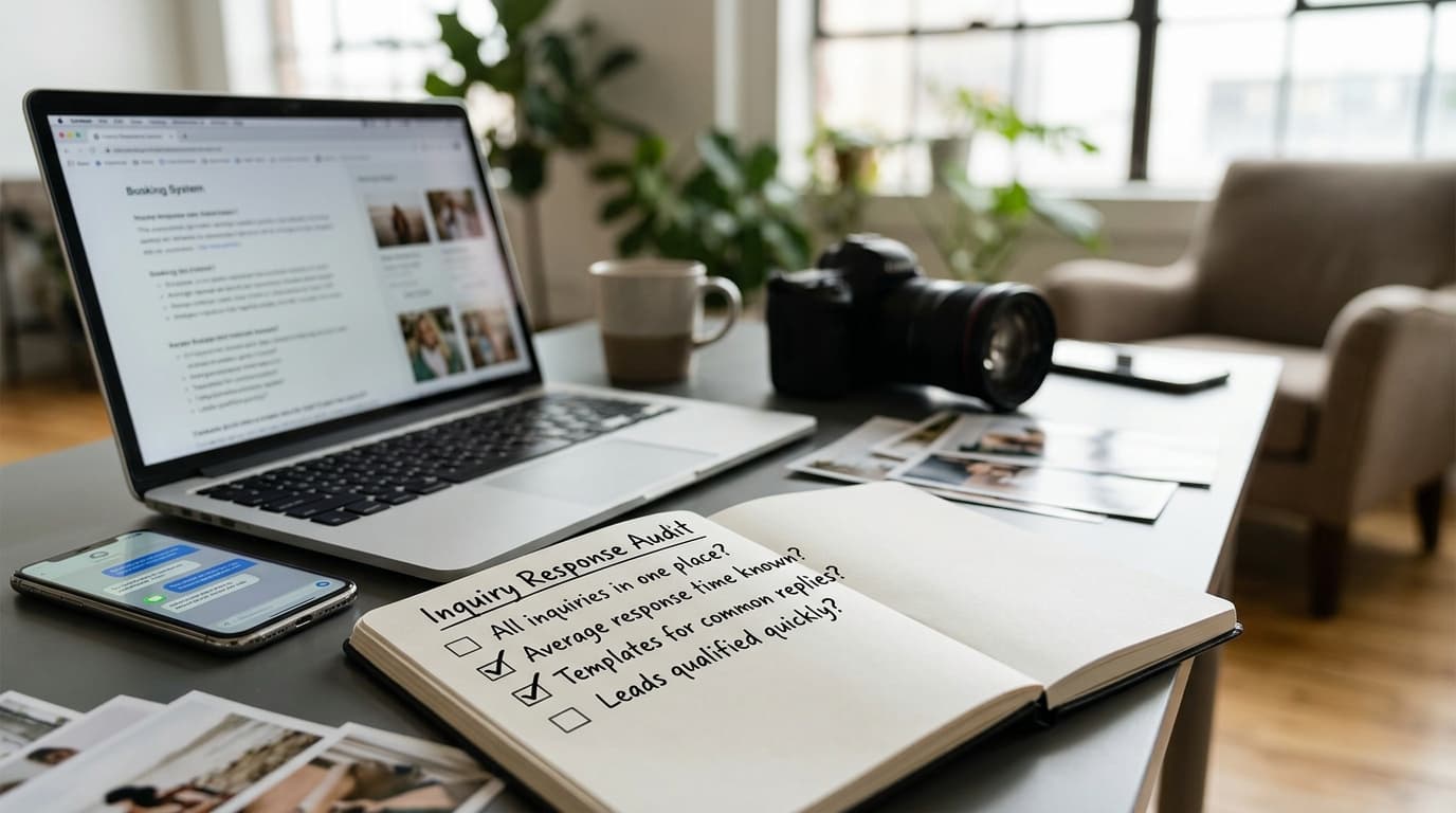 Checklist for reducing slow inquiry response in a photography business