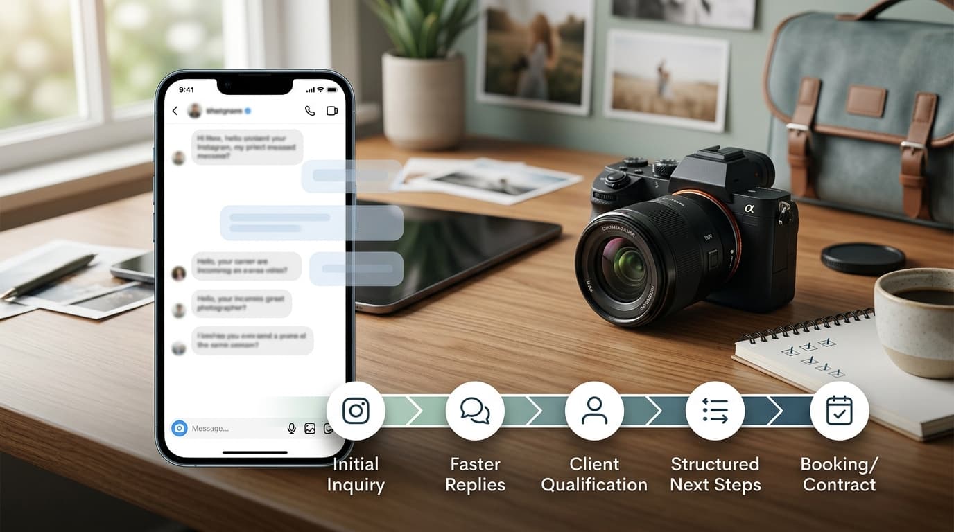 Instagram inquiry workflow for photographers to reduce ghosting