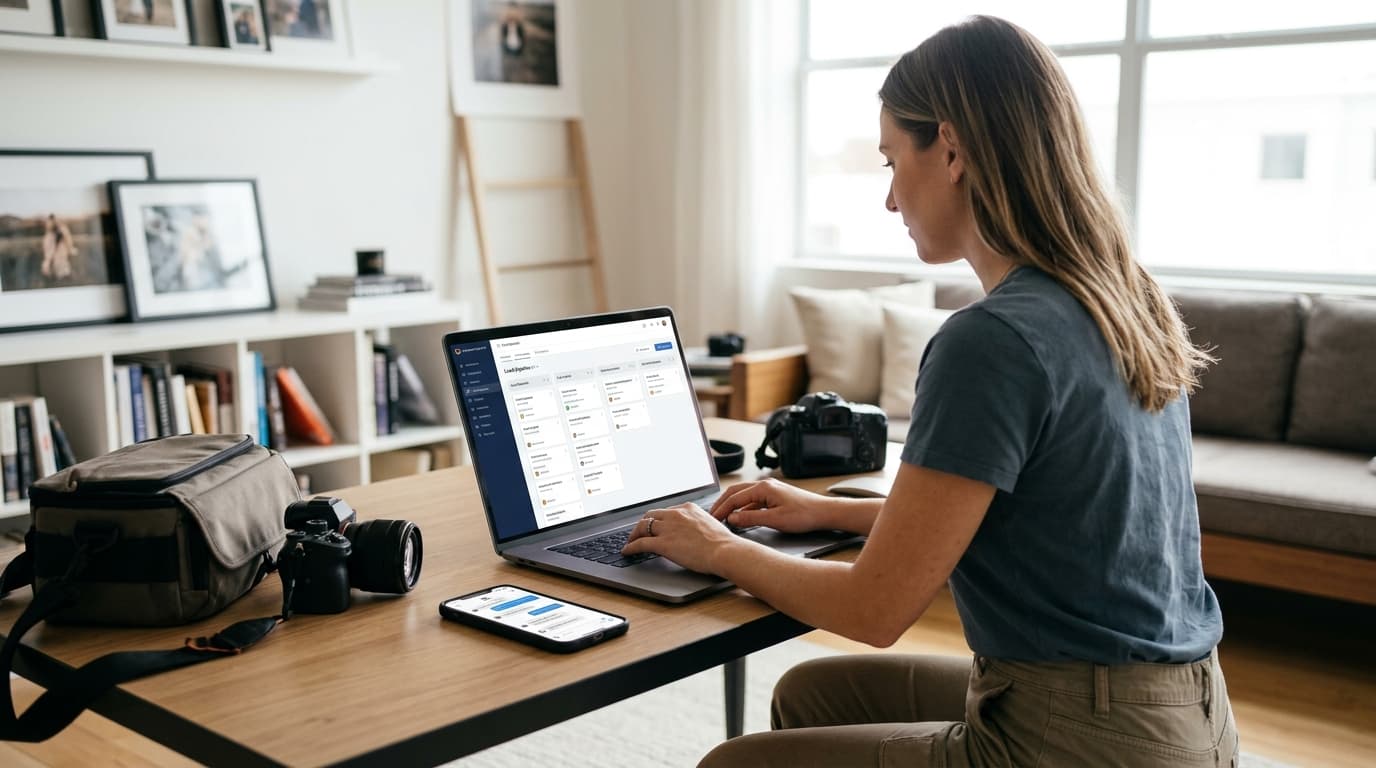 Lead response time system for photographers managing inquiries
